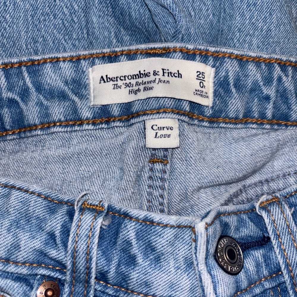 Abercrombie & Fitch Women's Straight Leg Jeans in Light Blue